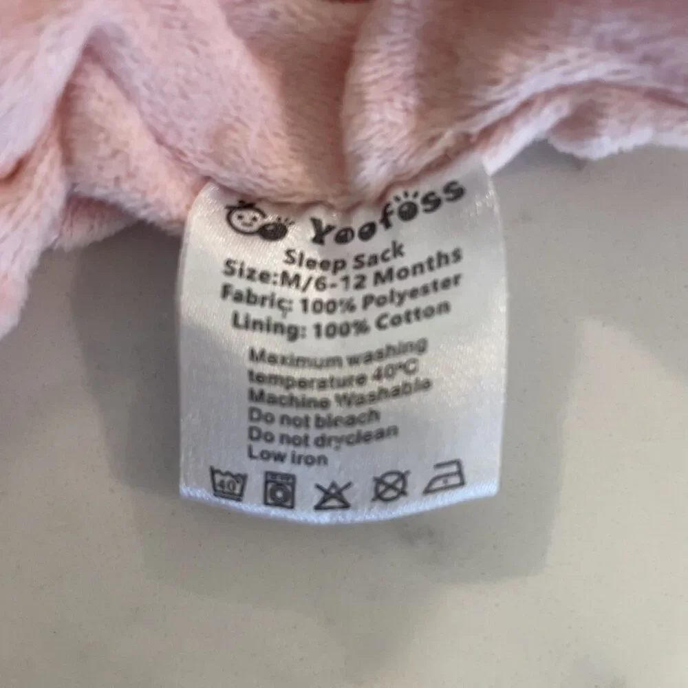 Yoofoss Baby Sleep Sack 6-12months, 100% Cotton Lining, Pink,Hearts, EUC